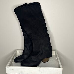 Chic Black Heeled Boots for Women